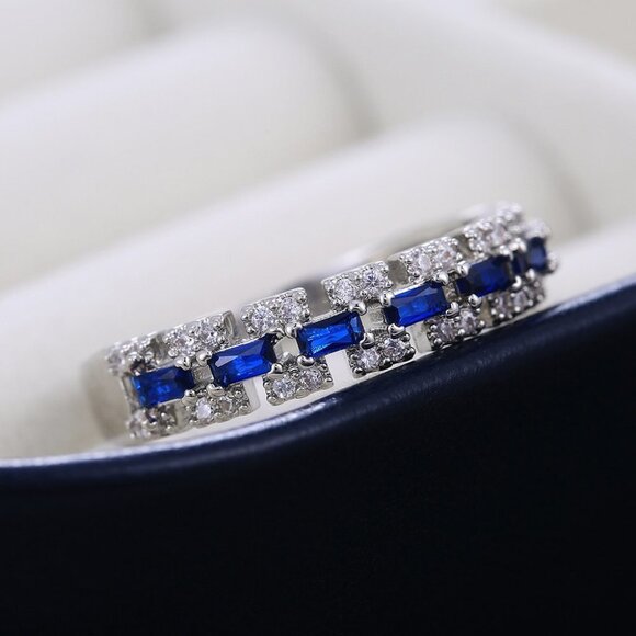 🍁 Dainty Gems Full Around Zircon Trendy Eternity Fashion Rings for Women, PD460 - Picture 3 of 7